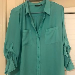 Apt 9 Green Blouse, Button Down